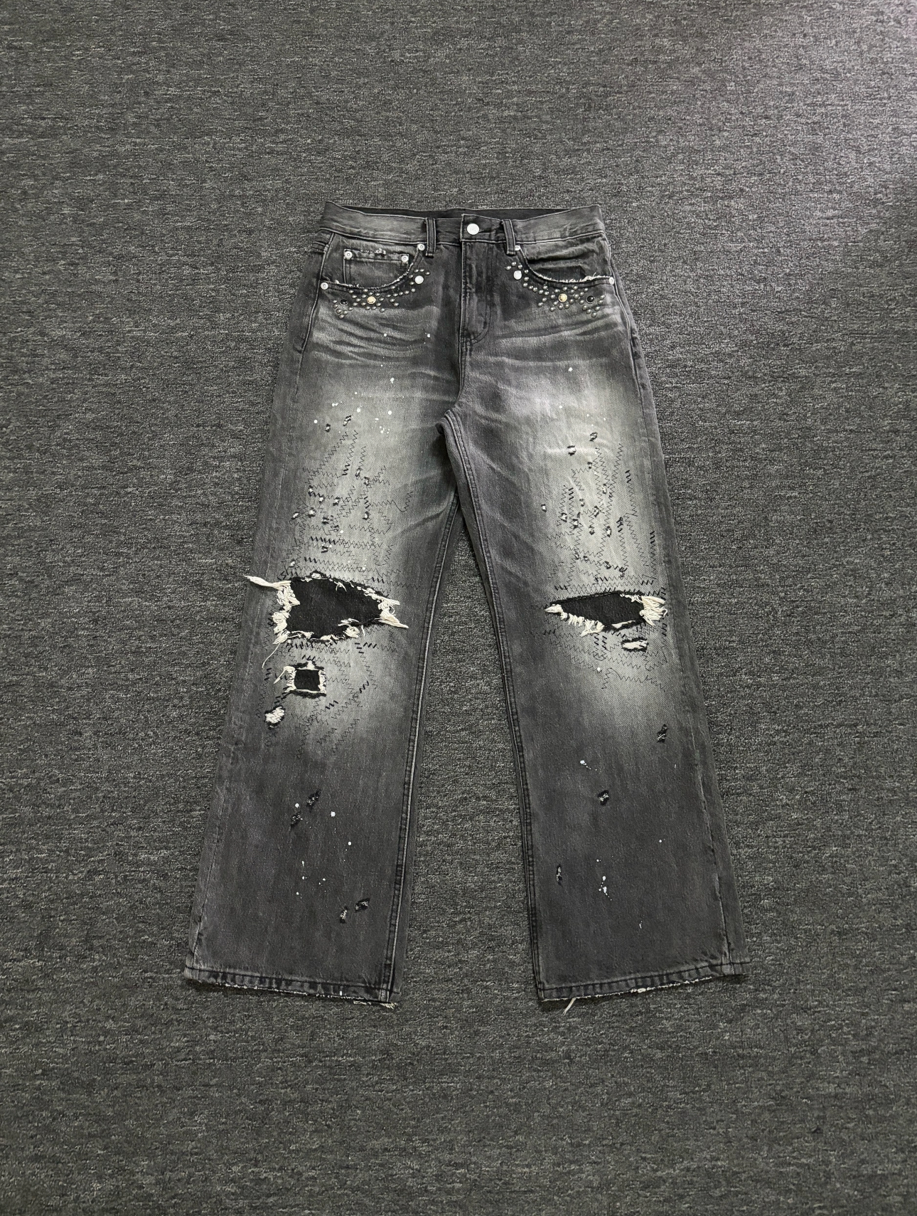 Distressed Dark Jeans
