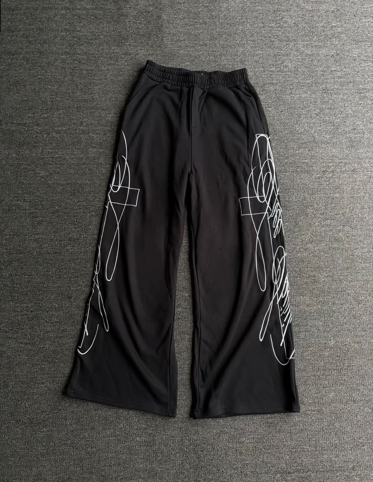 Black Graphic Sweatpants