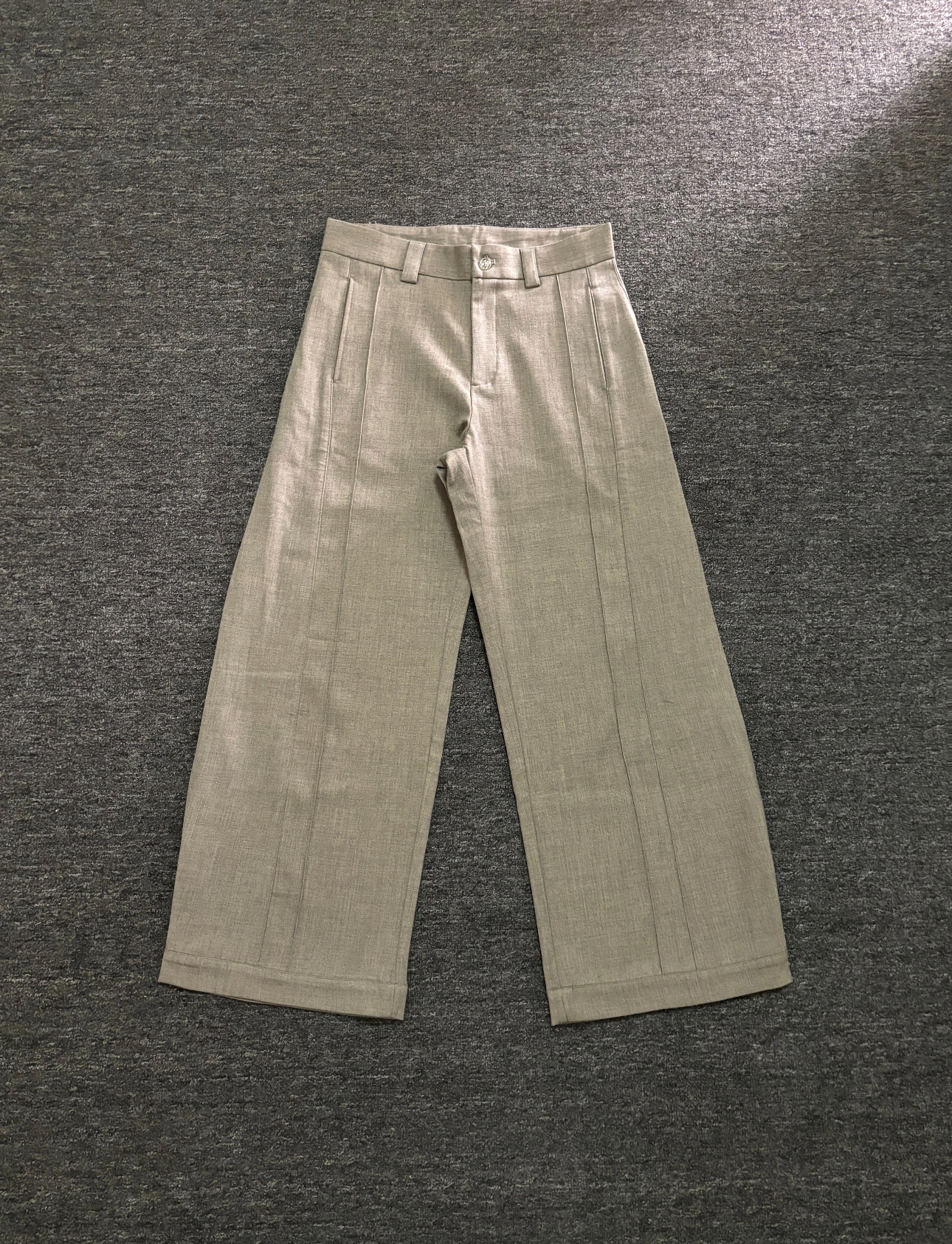 Khaki Wide-Leg Trousers