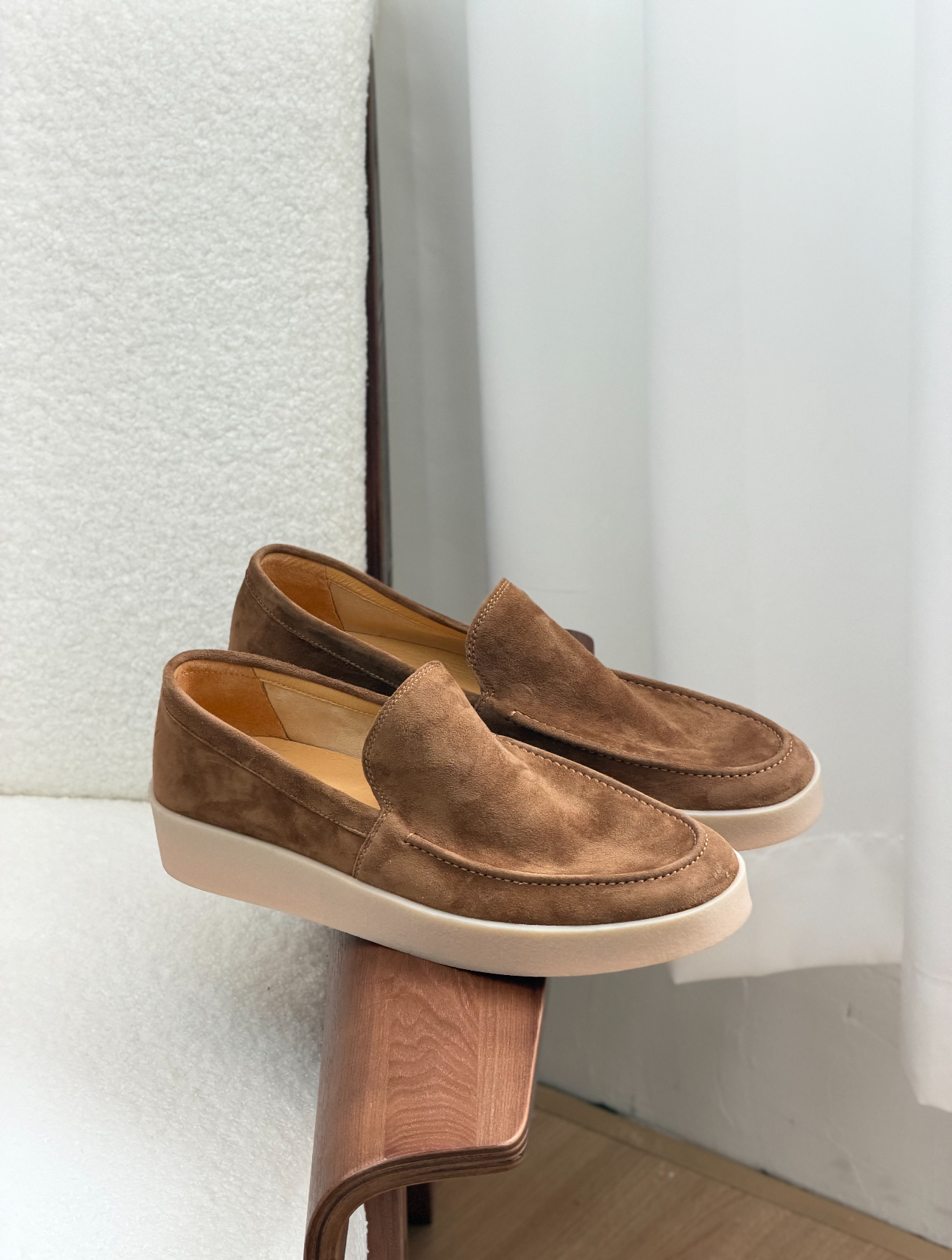 Beige Suede Loafer